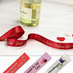 Zum Muttertag -  Geschenkbänder und Etiketten mit herzlichen Botschaften